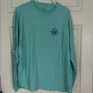 Disney Men's Aqua Long Sleeve Tee